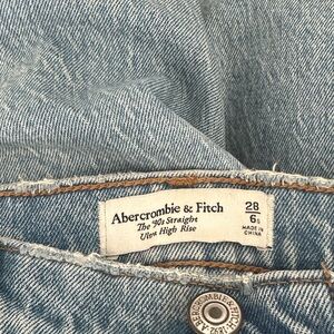 Abercrombie & Fitch Ultra High-Rise Light Wash Straight Jeans